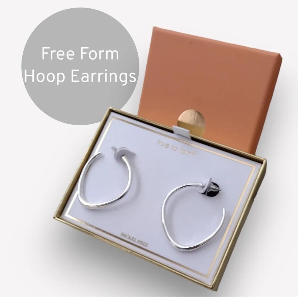 🎯🎯 SALE 🎯🎯 NWT True To Form Silver Tones Hoop Earrings